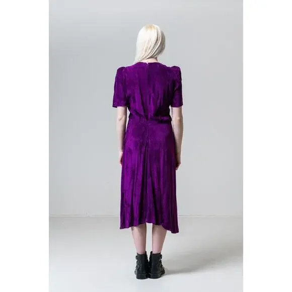 Isabel Marant Purple Ribbed Short Sleeve Maxi Dress - Picture 2 of 5